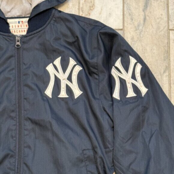 Genuine Merchandise kids youth medium 7/8 blue/white hooded MLB jacket MSRP $120 - Picture 5 of 5